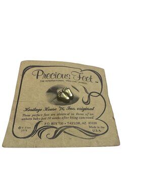 Heritage House 76 Precious Feet Pin Gold-Tone 1979 Original Condition Vintage